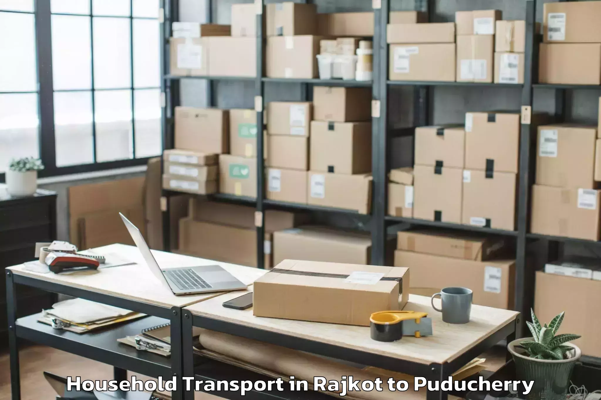 Top Rajkot to Pondicherry University Puduche Household Transport Available